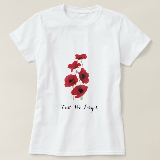 Vallmo för vapenstillestånddagminne t shirt (Design framsida)