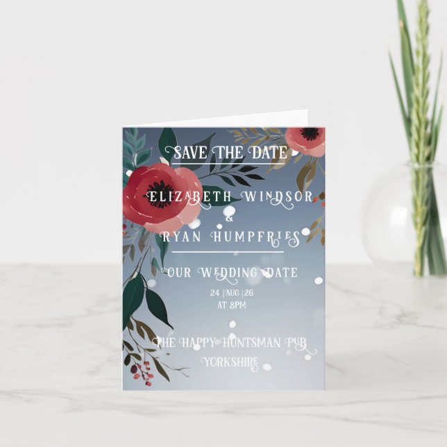 Vallmo från Kärlek' bröllopsinbjudan Meddelande (Framsida)