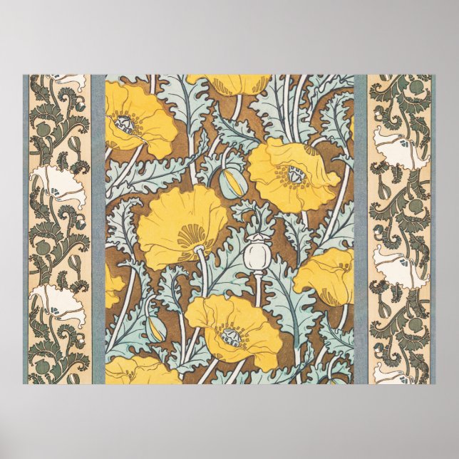 vallmo konst illustration gul blomma poster (Framsidan)