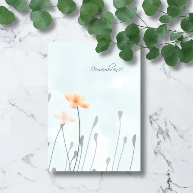 Vallmo och ljus – Botanisk kondoleanskort Kort (Skapare uppladdad)