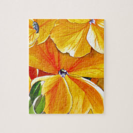 Vallmo original akvarell blomsterkonst pussel