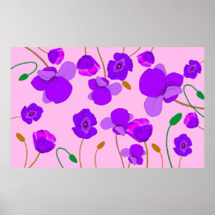 Vallmo (Papaver somniferum) Lilac Poster