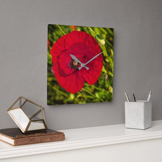 Vallmo-serien nr 2 fyrkantig klocka (Kontor)