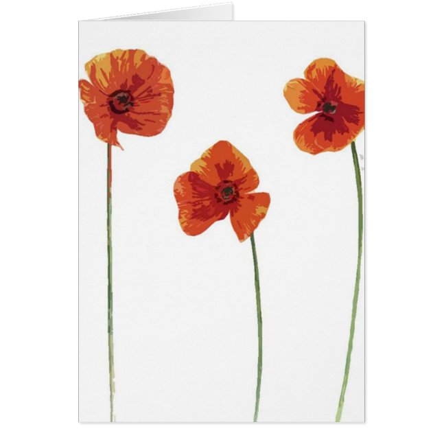 Vallmo tre hälsningskort (Framsidan)