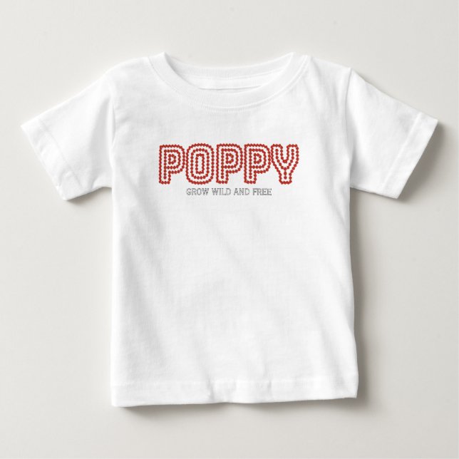 Vallmo Väx Blom Vacker Blommig Grafisk Kontur T Shirt (Framsida)