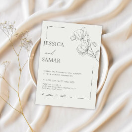 Vallmoblom Wedding Invitation Inbjudningar