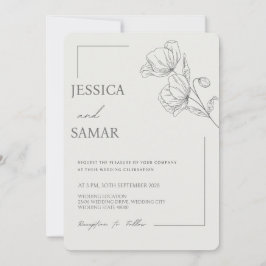 Vallmoblom Wedding Invitation Inbjudningar