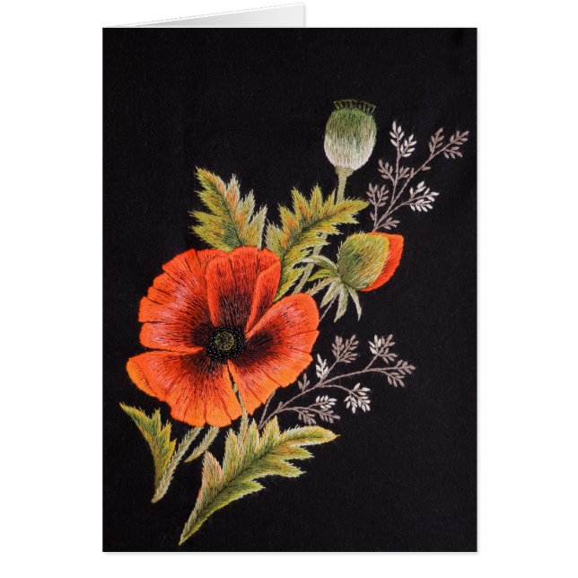 Vallmoblomma Hälsningskort (Framsidan)