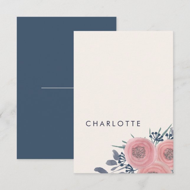 Vallmoblommor Förtryckta Platskort Inbjudningar (Fram/baksida)