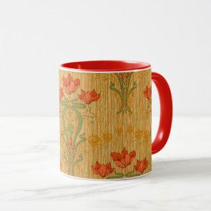 Vallmoblommor från Art nouveau elegant blommigt s Mugg