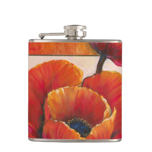 Vallmoblommor i Tan och Orange Fickplunta