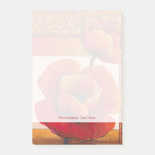 Vallmoblommor i Tan och Orange Post-it Block