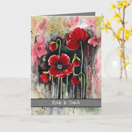 Vallmoblommor i vattenfärg kort