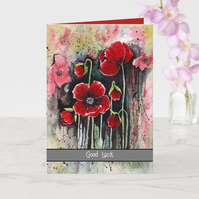 Vallmoblommor i vattenfärg kort (Orkide)