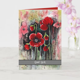 Vallmoblommor i vattenfärg kort