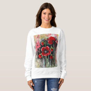Vallmoblommor i vattenfärg t shirt