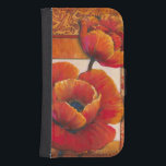 Vallmoblommor på Tan- och Orange-bakgrunden Plånboksfodral För Samsung Galaxy S4<br><div class="desc">Man kan nästan känna struktur i petalerna på dessa vallmoblommor som målats av Tim O'Toole. De blandas perfekt med den brunt och orange bakgrunden och skapar en strålande poetisk vision. Köp den till ditt hem eller ge som en gåva!</div>