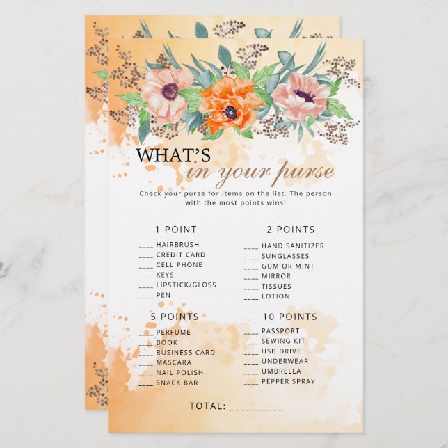 Vallmoblommor, vad är det i ditt handväska? (Fram/baksida)