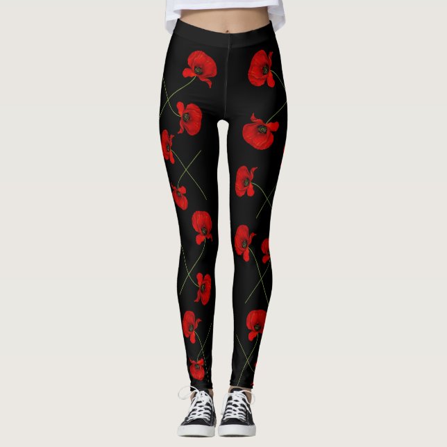 Vallmodamasker Leggings (Framsida)