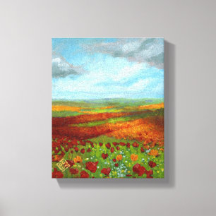 Vallmodrömmar - slågna in Giclee Canvastryck
