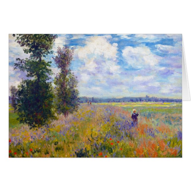 Vallmofält, Argenteuil, Claude Monet 1875 OBS Kort (Framsidan Horizontal)
