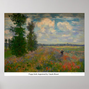 Vallmofält, Argenteuil vid Claude Monet Poster