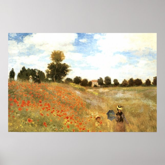 Vallmofältet vid Argenteuil, Monet Affisch (Framsidan)