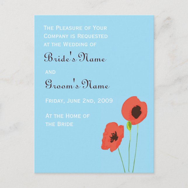 Vallmoinbjudan Inbjudan Vykort (Framsida)