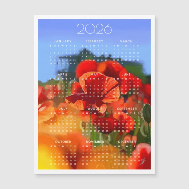 vallmokalendar för 2026  (Framsida)
