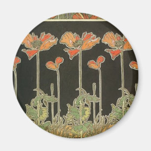 Vallmor för art nouveau för Alphonse Mucha vinta Magnet