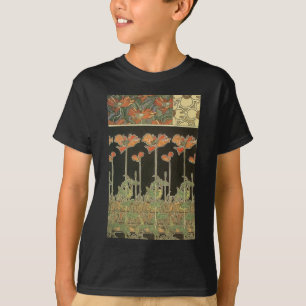 Vallmor för art nouveau för Alphonse Mucha vintage T-shirt