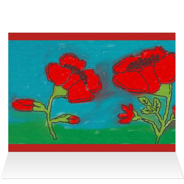 Vallmor Hälsningskort (Insidan Horizontal (Överdel))