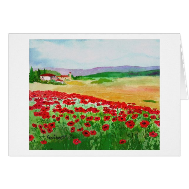 Vallmor i Tuscany Hälsningskort (Framsidan Horizontal)
