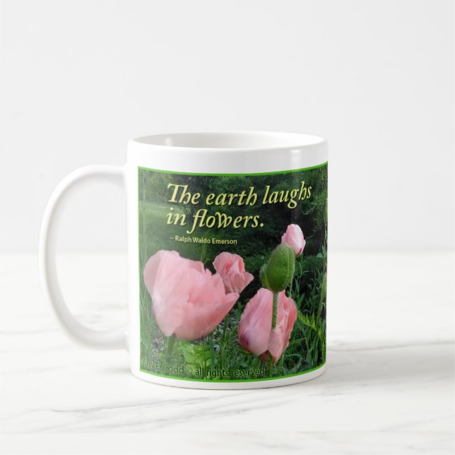 Vallmor & Irises, "som jorden skrattar i blommor. Kaffemugg (Vänster)