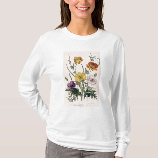 Vallmor och anemoner tee (Framsida)