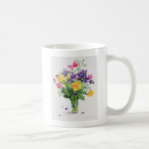 Vallmor och pelargoner kaffemugg