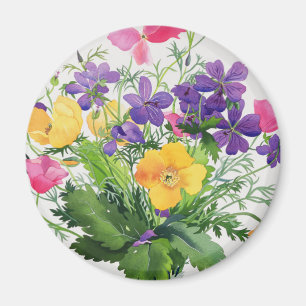 Vallmor och pelargoner magnet