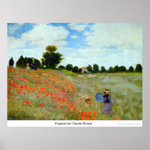 Vallmor vid Claude Monet Poster