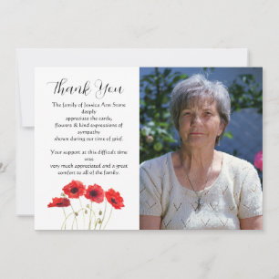 Vallmos Röd Blommig Begravning Död Tack  Inbjudningar