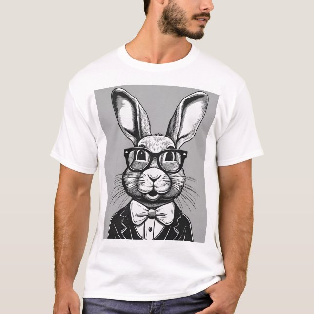 Vallmosnål med bow Tie & Glasses T-Shirt (Framsida)