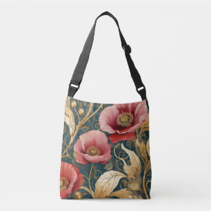 Vallmoväxtblomning - Botanisk Art Nouveau Axelväska