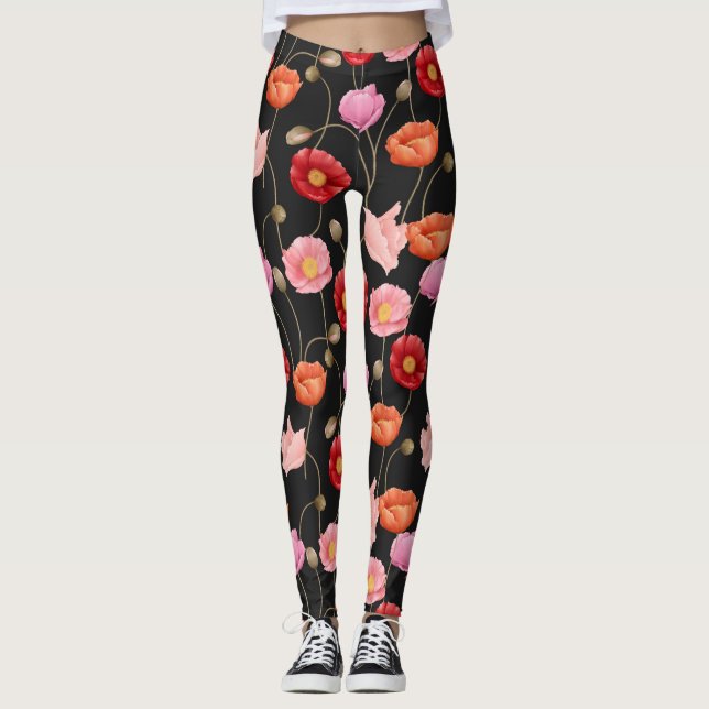Vallmoväxtmönster  leggings (Framsida)