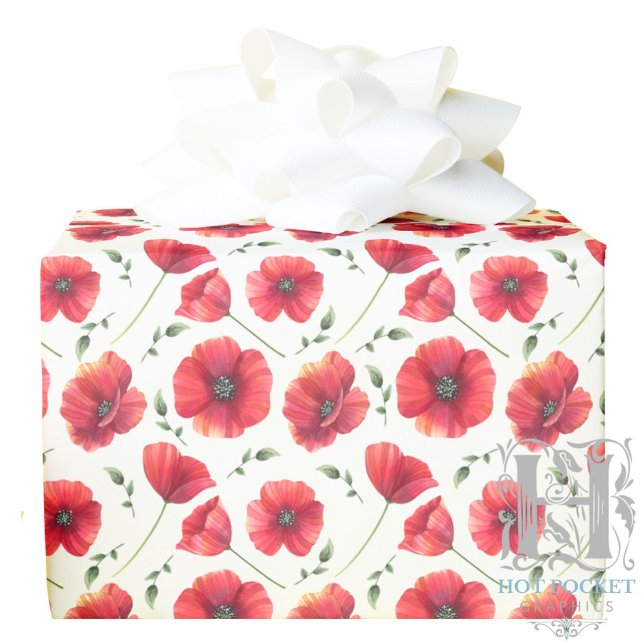 Vallmovecklad papper presentpapper (Skapare uppladdad)