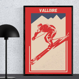 Valloire, Haute Maurienne, Savoie Frankrike Retro Poster