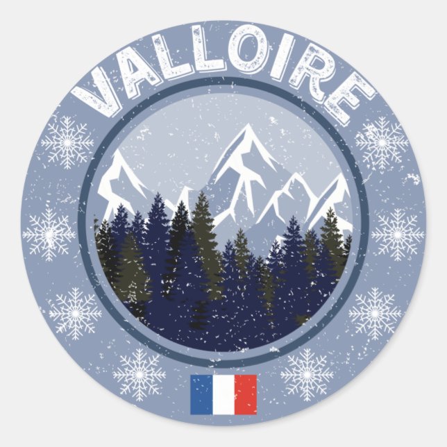 Valloire Station de ski Runt Klistermärke (Framsida)