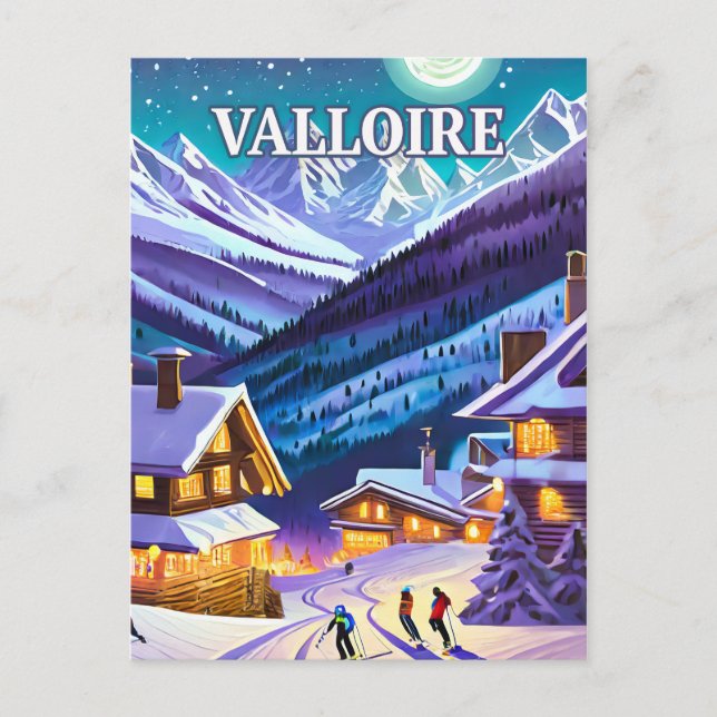 Valloire : Toile Alpestre, Éclats d'Hiver en Harmo Vykort (Framsida)