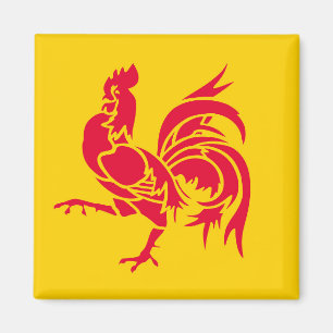 Vallonien flagga Belgium region fransk Province sy Magnet