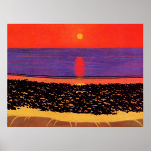 Vallotton - att Ljuga ned Sol med Villerville Poster