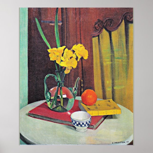 Vallotton - Jug med Gult Daffodils Poster (Framsidan)