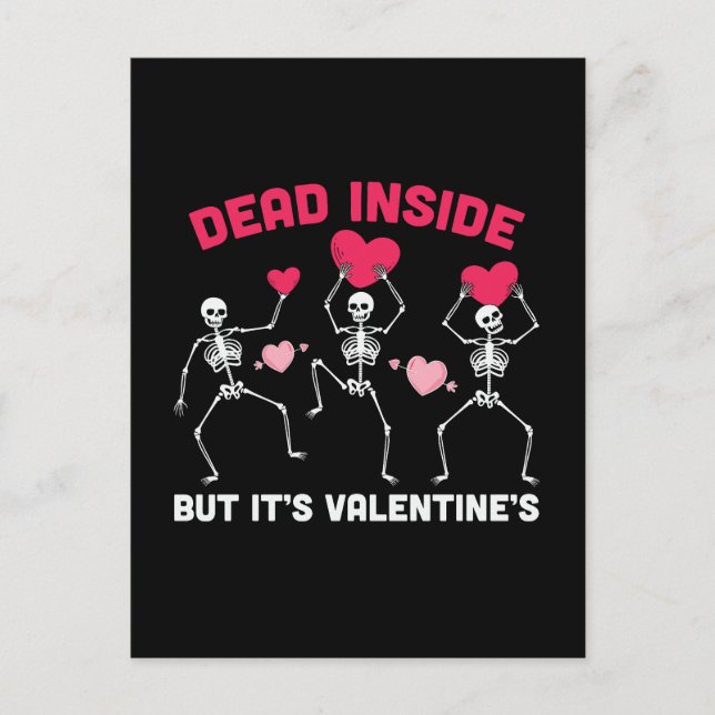 Valloween Valentiness Dead Inside Funny Vykort (Framsida)